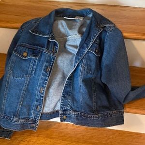 Jean jacket classic adjustable back waist buttons on back slimming